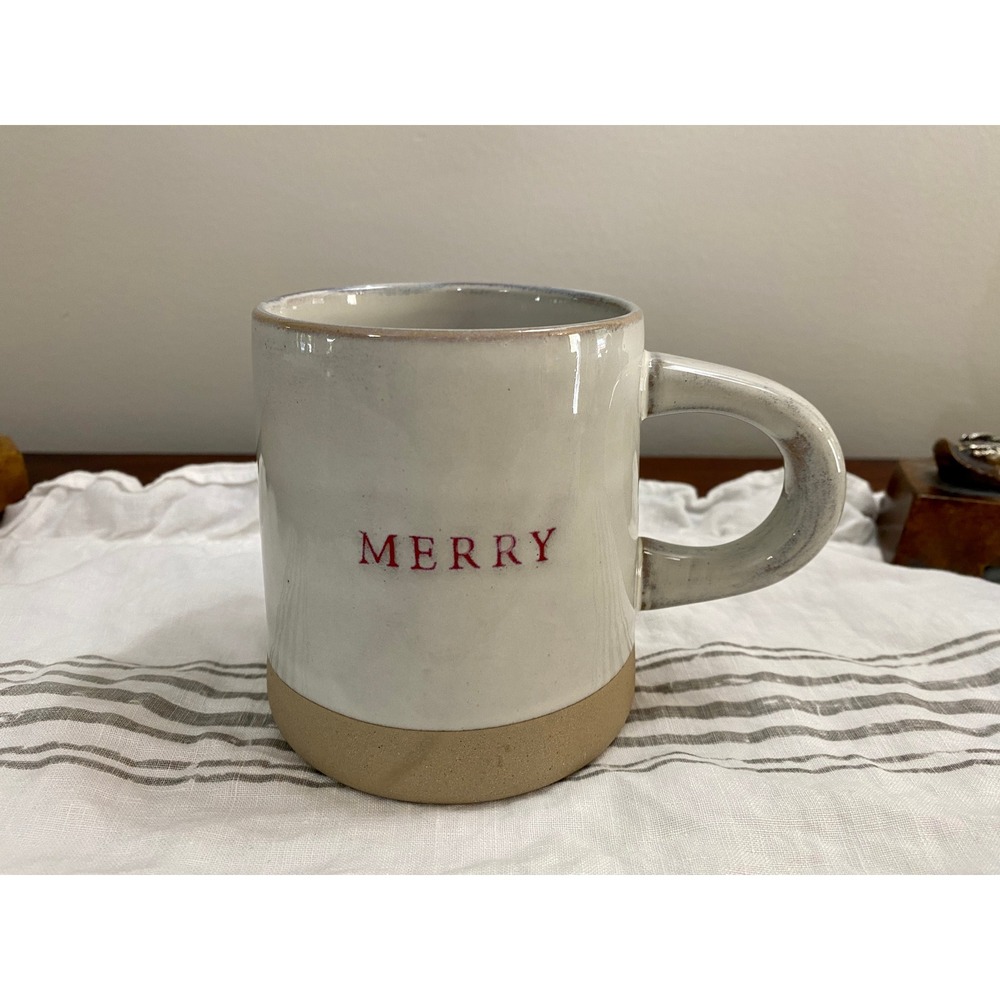 Hearth & Hand Magnolia MERRY Stoneware Mug Cup Christmas Farmhouse Holiday